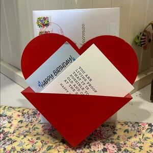 Adorable '80's Heart shaped tin letter or Valentine holder